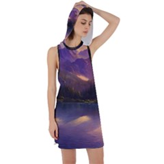 Colored Hues Sunset Racer Back Hoodie Dress by GardenOfOphir