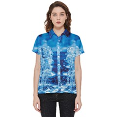 Water Blue Wallpaper Short Sleeve Pocket Shirt by artworkshop