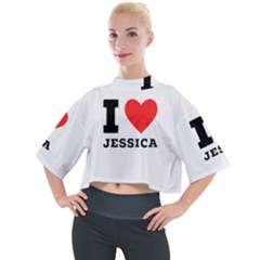 I Love Jessica Mock Neck Tee by ilovewhateva