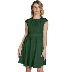 Eden Green	 - 	cap Sleeve High Waist Dress by ColorfulDresses