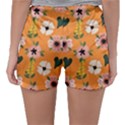 Flower Orange Pattern Floral Sleepwear Shorts View2