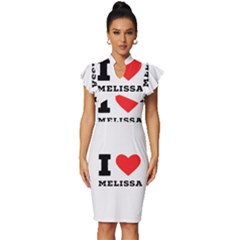 I Love Melissa Vintage Frill Sleeve V-neck Bodycon Dress by ilovewhateva