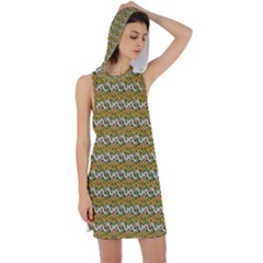 Pattern Racer Back Hoodie Dress by Sparkle