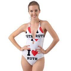 I Love Ruth Halter Cut-out One Piece Swimsuit by ilovewhateva