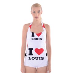 I Love Louis Boyleg Halter Swimsuit  by ilovewhateva