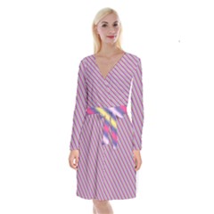 Background-102 Long Sleeve Velvet Front Wrap Dress by nateshop