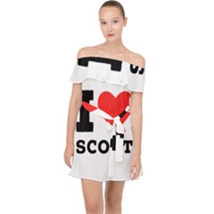 I Love Scott Off Shoulder Chiffon Dress by ilovewhateva