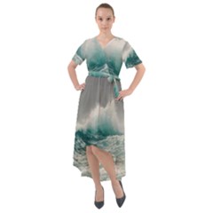 Big Storm Wave Front Wrap High Low Dress by Semog4