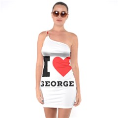I Love George One Shoulder Ring Trim Bodycon Dress by ilovewhateva