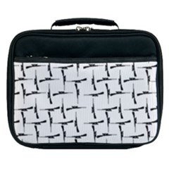 Precision Pursuit: Hunting Motif Black And White Pattern Lunch Bag by dflcprintsclothing