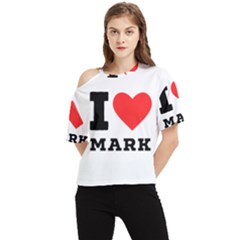 I Love Mark One Shoulder Cut Out Tee by ilovewhateva