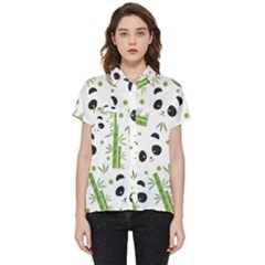 Giant Panda Bear Green Bamboo Short Sleeve Pocket Shirt by Salman4z