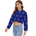 Blue Neon Squares - Modern Abstract Women s Lightweight Cropped Hoodie View2