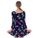 Art Floral Design Pattern Floral Pattern Long Sleeve Velvet Skater Dress View2