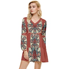 Grateful Dead Pacific Northwest Tiered Long Sleeve Mini Dress by Mog4mog4