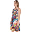 Pattern Seamless Balls Colorful Rainbow Colors Knee Length Skater Dress With Pockets View2