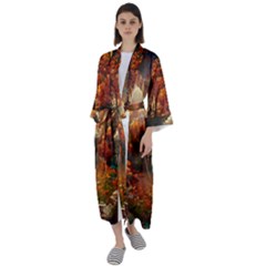 Collage Art Ai Wow Awesome Maxi Satin Kimono by 99art