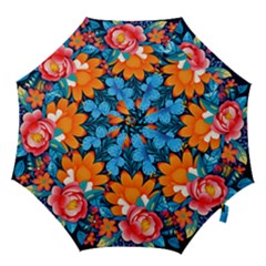 Flowers Bloom Spring Colorful Artwork Decoration Hook Handle Umbrellas (large) by 99art