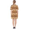 Wooden Weaving Texture Sixties Short Sleeve Mini Dress View2