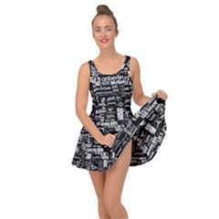 Music Pattern Black White Inside Out Casual Dress by 99art