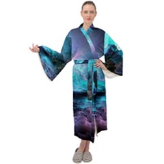 Abstract Graphics Nebula Psychedelic Space Maxi Velvet Kimono by 99art