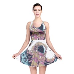 Drawing-astronaut Reversible Skater Dress by 99art