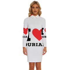 I Love Durian Long Sleeve Shirt Collar Bodycon Dress by ilovewhateva
