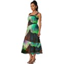 Aurora Borealis Nature Sky Light Square Neckline Tiered Midi Dress View2