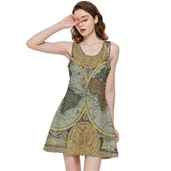 Vintage World Map Travel Geography Inside Out Racerback Dress by B30l
