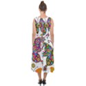 Butterflies Abstract Colorful Floral Flowers Vector Midi Tie-Back Chiffon Dress View2
