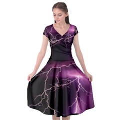 Storm Flashlight Space Nature Cap Sleeve Wrap Front Dress by Cowasu
