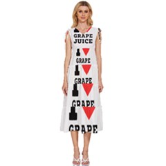 I Love Grape Juice V-neck Drawstring Shoulder Sleeveless Maxi Dress by ilovewhateva