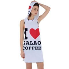 I Love Galao Coffee Racer Back Hoodie Dress by ilovewhateva
