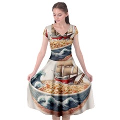 Noodles Pirate Chinese Food Food Cap Sleeve Wrap Front Dress by Ndabl3x