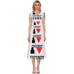 I Love Coconut Cake V-neck Drawstring Shoulder Sleeveless Maxi Dress by ilovewhateva