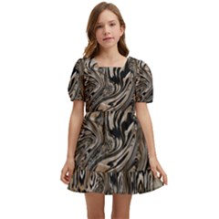 Zebra Abstract Background Kids  Short Sleeve Dolly Dress by Vaneshop