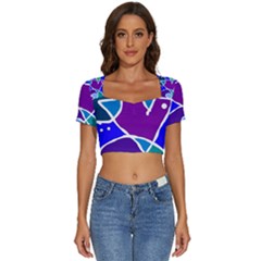 Mazipoodles In The Frame - Balanced Meal 2 Short Sleeve Square Neckline Crop Top  by Mazipoodles