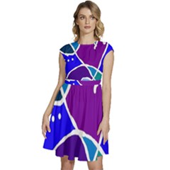 Mazipoodles In The Frame - Balanced Meal 2 Cap Sleeve High Waist Dress by Mazipoodles
