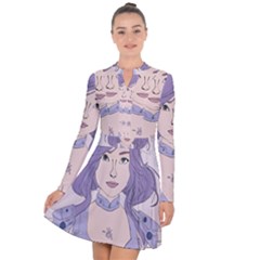Futuristic Woman Long Sleeve Panel Dress by Fundigitalart234