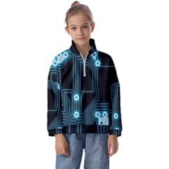 A Completely Seamless Background Design Circuitry Kids  Half Zip Hoodie by Amaryn4rt