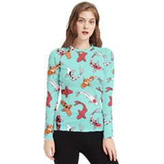Pattern-with-koi-fishes Women s Long Sleeve Rash Guard by uniart180623