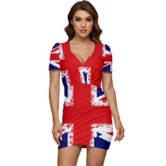 Union Jack London Flag Uk Low Cut Cap Sleeve Mini Dress by Celenk