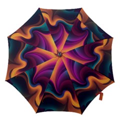 Abstract Colorful Waves Painting Hook Handle Umbrellas (large) by Simbadda