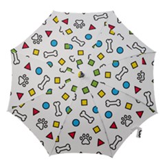 Dog Paw Seamless Pattern Foot Print Bone Hook Handle Umbrellas (large) by Simbadda