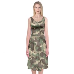 Camouflage Design Midi Sleeveless Dress by Excel