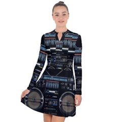 Vintage Radio Long Sleeve Panel Dress by Proyonanggan
