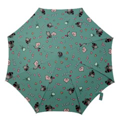 Raccoon Texture Seamless Scrapbooking Hearts Hook Handle Umbrellas (large) by pakminggu