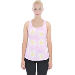 Mazipoodles Bold Daisies Pink Piece Up Tank Top by Mazipoodles
