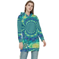 Fractal Women s Long Oversized Pullover Hoodie by nateshop