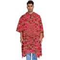 Geometry Background Red Rectangle Pattern Men s Hooded Rain Ponchos View1
